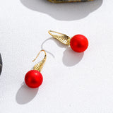 Short Pearl Frosted Bead Copper Earrings – Gift Ideas — 5