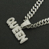Full Diamond Alphabet Queen Pendant Necklace – Jewelry Gift Ideas — 7