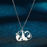 Stainless Steel Origami Panda Pendant Necklace – Jewelry Gift Ideas — 9