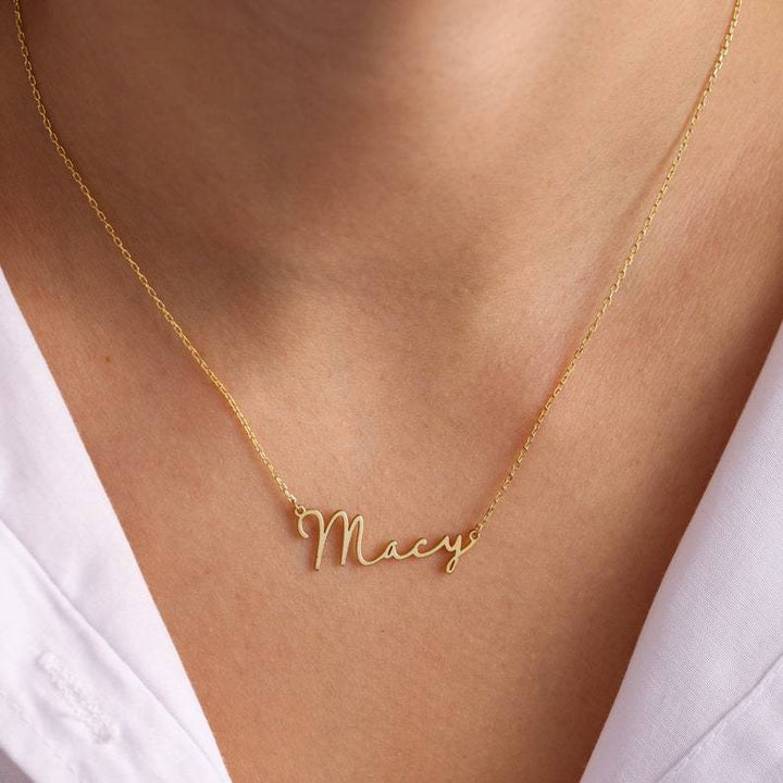 Stainless Steel Signature Nameplate Necklace – Jewelry Gift Ideas — 1