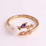 Copper Micro-set Colored Zircon Heart-shaped Ring – Gifts for Her — 3