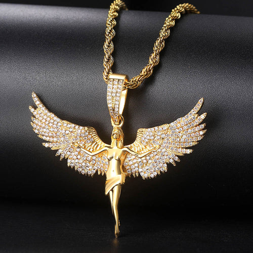 Angel Wing Goddess Zircon Full Diamond Necklace – Jewelry Gift Ideas — 2