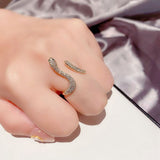 Snake Curved Line Adjustable Fashion Statement Ring – Stylish Gifts — 2