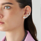 Cut Out Flame Stud Earring With Clip On Silver – Jewelry Gift Ideas — 1