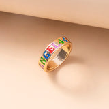 Enamel Colorful Angel Number 444 777 Ring – Meaningful Gifts — 7