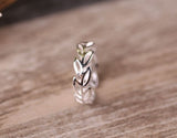 Opening ring leaf hollow plain silver ring – Practical Gifts — 7