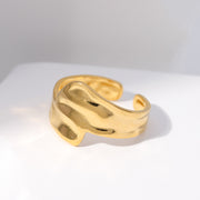 Titanium Steel Ring Female Leaf Love Shape – Gifts for Her — 17
