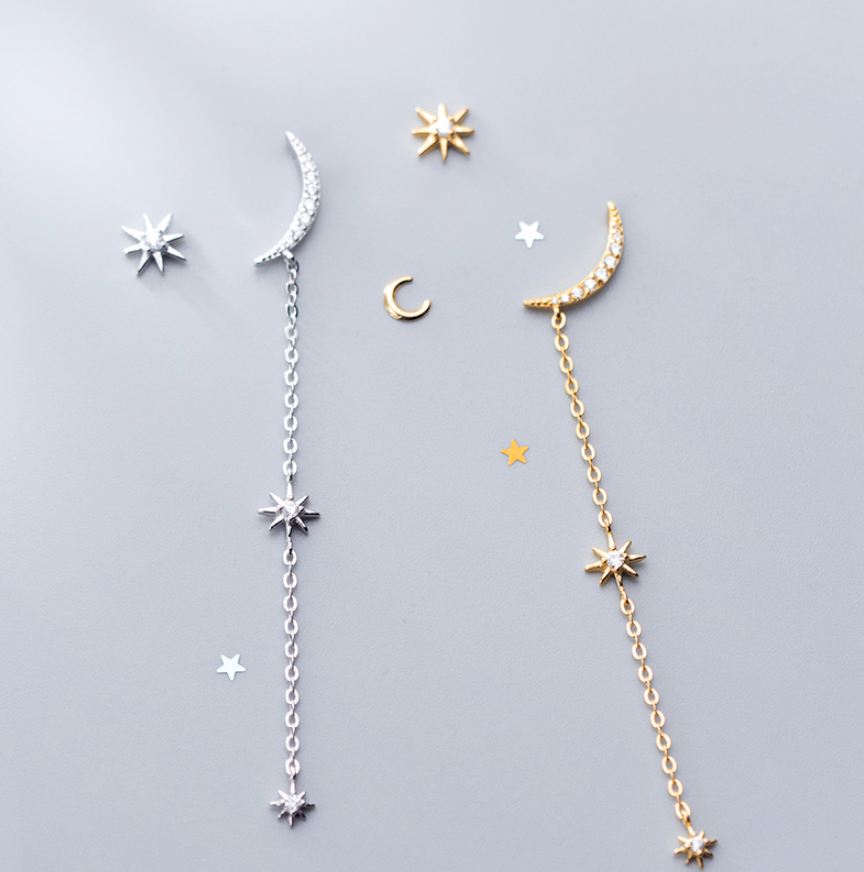 Star moon earrings – Birthday Gifts — 1