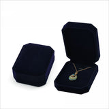 Dark Blue Octagonal Ring Box Necklace Pendant – Jewelry Gift Ideas — 1