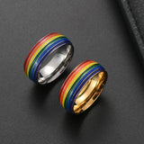 Fashion Rainbow Pride Ring Women Men Gay Lesbian LGBT – Stylish Gifts — 6