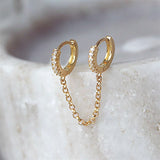 Double Pierced Conjoined Diamond Earrings Women – Gifts for Her — 2
