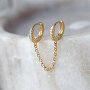 Double Pierced Conjoined Diamond Earrings Women – Gifts for Her — 2
