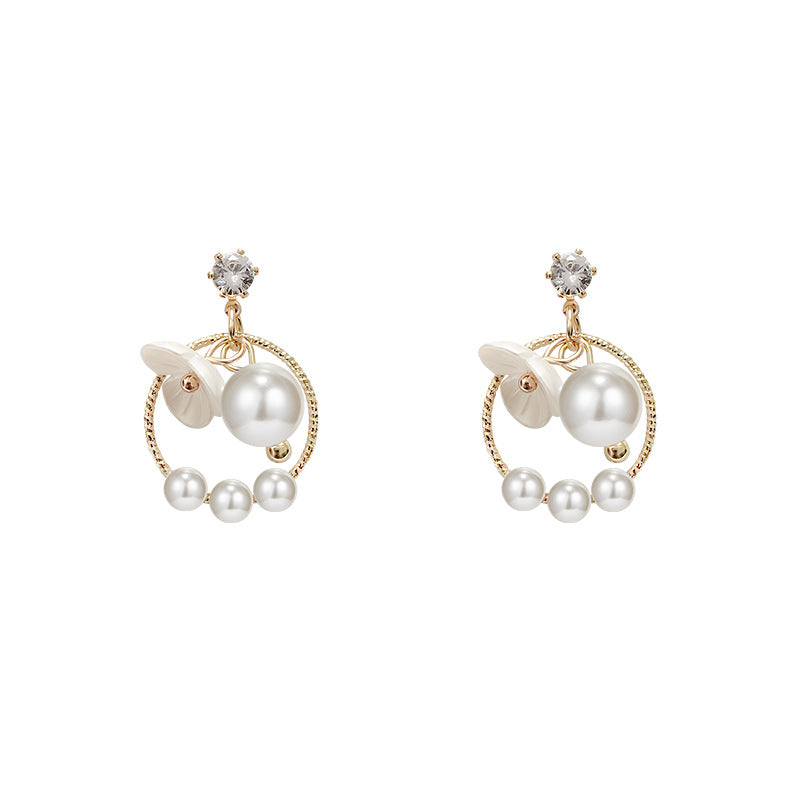Circle Earrings Female Design Sense Pearl Temperament – Gifts for Her — 1