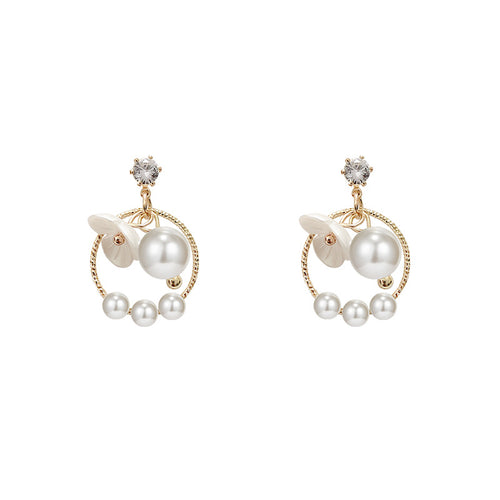 Circle Earrings Female Design Sense Pearl Temperament – Gifts for Her — 1
