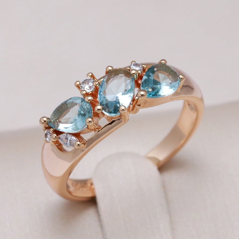 Fashionable Rose Gold Zircon Women's Ring – Gifts for Her — 1