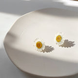 Epoxy Daisy Real Flower Dried Flower Earrings – Stylish Gifts — 5
