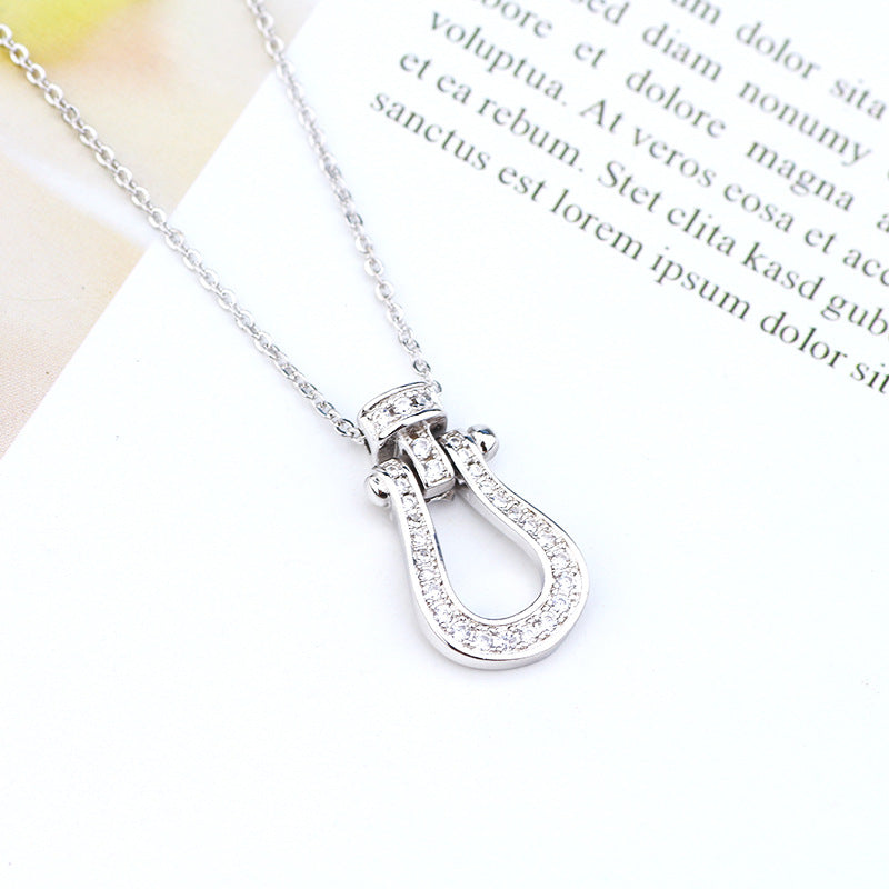 Horseshoe Buckle Necklace Full Of Diamonds – Jewelry Gift Ideas — 1
