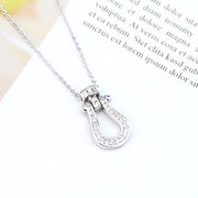 Horseshoe Buckle Necklace Full Of Diamonds – Jewelry Gift Ideas — 1