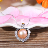 925 Silver Diamond Love Pendant Freshwater Pearl – Jewelry Gift Ideas — 3