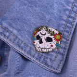 Skull Brooch Beautiful Flower Skull Badge – Jewelry Gift Ideas — 4