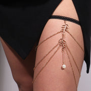 Thigh Chain Elastic Multi-layer Leaves Long Leg Chain – Gifts for Her — 1