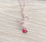 Creative Drop Red Rose Flower Pendant Necklace – Jewelry Gift Ideas — 13