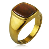 Fashion Simple Tigereye Ring Titanium Steel Ring LR924 – Stylish Gifts — 5
