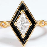 Oil-Drop White Zirconium Diamond Geometric Ring – Everyday Gifts — 5