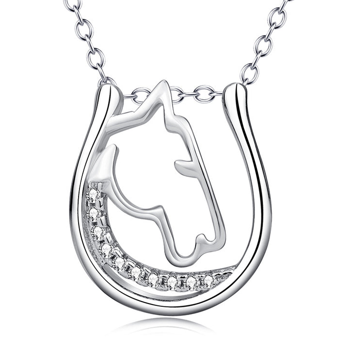 Horsehead Necklace With Micro-Zircon Pendant – Jewelry Gift Ideas — 1