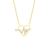 Ladies Simple Heart Shaped ECG Diamond Necklace – Jewelry Gift Ideas — 1