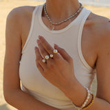 18K Gold Stainless Steel Pearl Size Open Ring Does – Everyday Gifts — 11