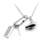 Hair Dryer Scissors Comb Necklace Pendant – Jewelry Gift Ideas — 2
