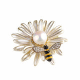 Real Pearl Corsage Fashion Wild Flower Bee Brooch – Stylish Gifts — 6