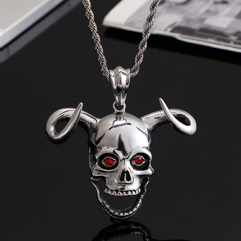 Wish Personality Long Chain Horn Ghost Head Men's – Jewelry Gift Ideas — 1