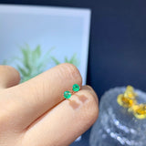 Natural Emerald Stud Earrings Stone 3MM Granny Green – Birthday Gifts — 4