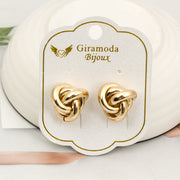Fashion Round Earrings Simple Cross Metal – Stylish Gifts — 3