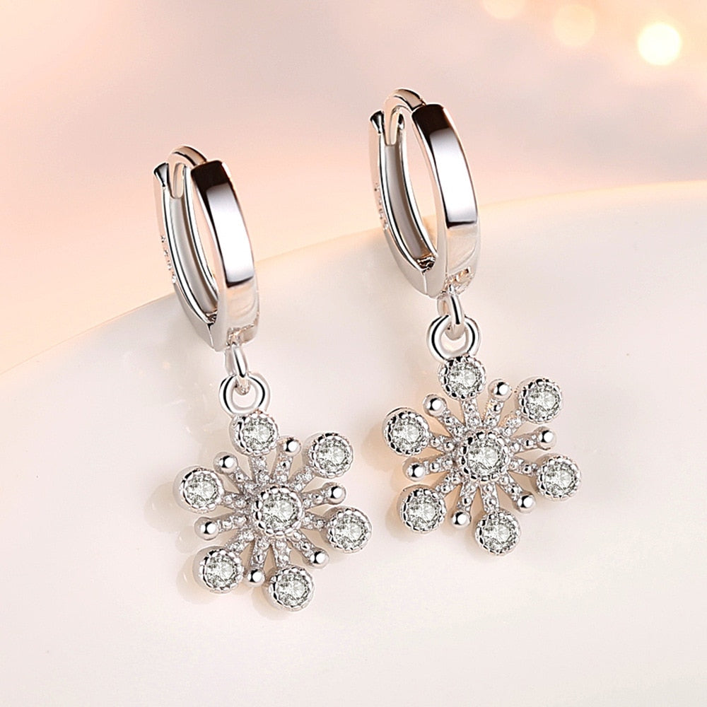 Snowflake earrings silver-plated girl earrings – Gifts for Kids — 1