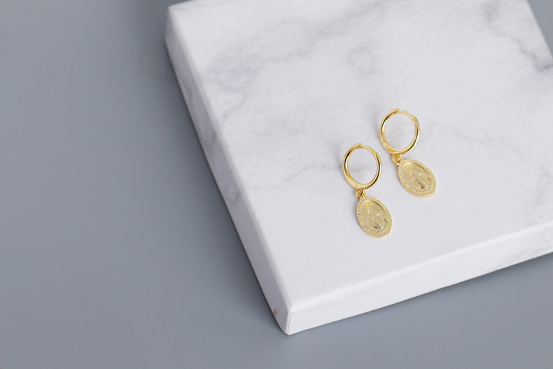 100% 925 Golden earrings sterling silver earrings – Practical Gifts — 3