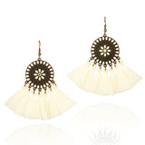 Fabric Tassel Large Version Sunflower Earrings – Unique Gift Ideas — 12