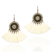 Fabric Tassel Large Version Sunflower Earrings – Unique Gift Ideas — 12