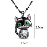 Black Cat Necklace Red Blue Purple White Heart – Jewelry Gift Ideas — 9
