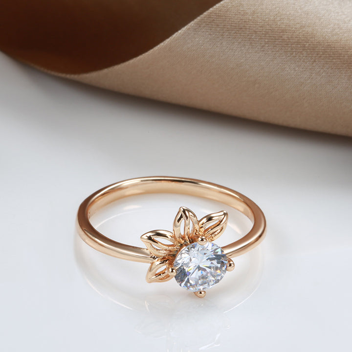 Fashionable Rose Gold Petal Ring For Women – Gifts for Her — 1