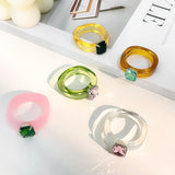 Transparent Acrylic Ring Candy Color Crystal Resin – Gifts for Her — 1