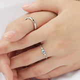 Moonstone Concentric Couples Pair Sterling Silver – Stylish Gifts — 3