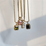 Women's 18K Gold Plated Hip Hop Gemstone Necklace – Jewelry Gift Ideas — 7