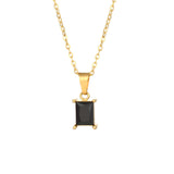 Stainless Steel Simple Square Zircon Pendant – Jewelry Gift Ideas — 5