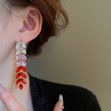 Gradient Color Tassel Wheat Long Earrings Women – Gifts for Her — 7