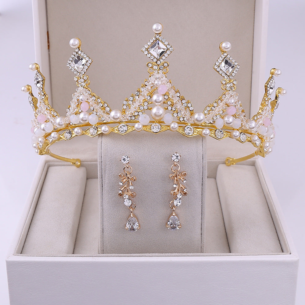 Korean Style Bridal Crown Earring Set – Jewelry Gift Ideas — 1