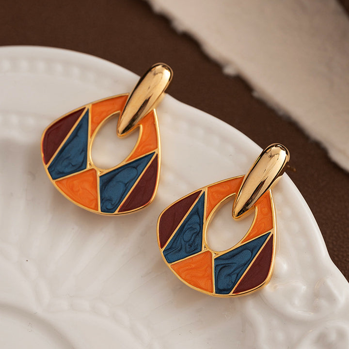 Women's Enamel Drop Oil Design High-grade Ear Studs – Gifts for Her — 1