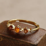 Retro French Palace Inlaid Orange Garnet Zircon Ring – Gifts for Her — 12
